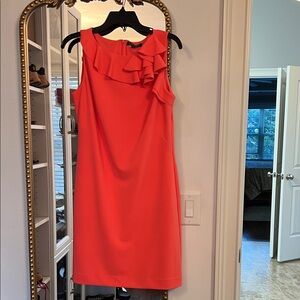 Ralph Lauren Coral Ruffle-Trim Sleeveless Midi Dress